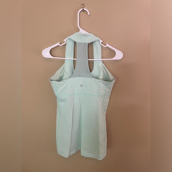 LULULEMON built in bra tank, mint green, Sz 8 (medium), GUC - Picture 2 of 5